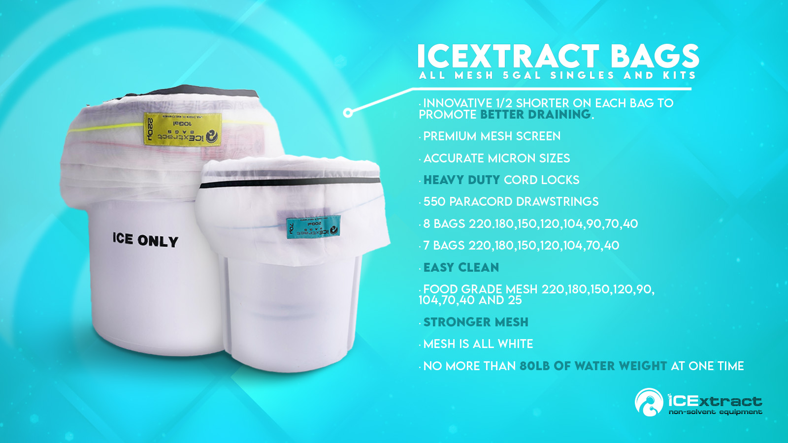 Explore ICExtract all-mesh filter bags and kits